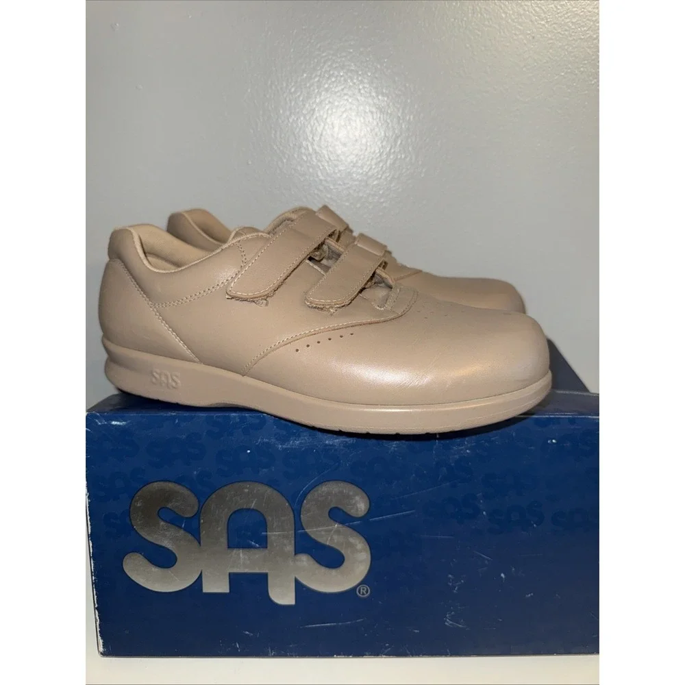 SAS Walking Comfort Shoes EZ Strap Orthopedic Mocha Leather Womens Sz 8.5M - Picture 2 of 7